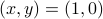 (x,y) = (1,0)