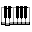 A cartoon of piano keys
