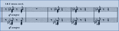 Sheet music with accented chords