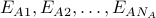 E_{A1}, E_{A2}, ldots, E_{A N_A}